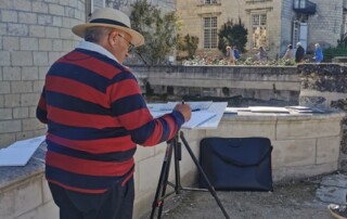 aquarelliste Dominique Taillebois au Chateau d'Ussé